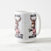 Drôle Mug d'âne - Moins parler Plus de café (Devant droit)