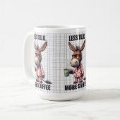 Drôle Mug d'âne - Moins parler Plus de café (Devant gauche)