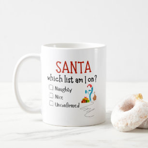 Drôle Mug de Noël Père Noël la liste des vilains e