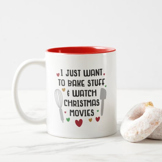 Drôle Mug de Noël veut juste faire cuire des films (Avec donut)