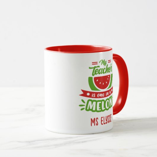 Drôle Mugs d'enseignant - Un dans un melon (Devant droit)