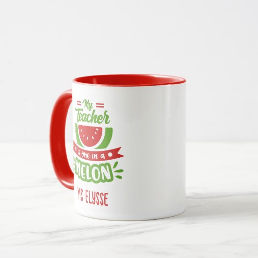 Drôle Mugs d'enseignant - Un dans un melon (Devant gauche)