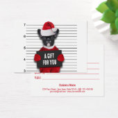 Drôle Mugshot Mauvais Père Noël Chien Carte cadeau (Bureau)