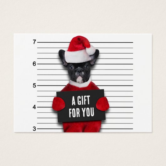 Drôle Mugshot Mauvais Père Noël Chien Carte cadeau (Devant)