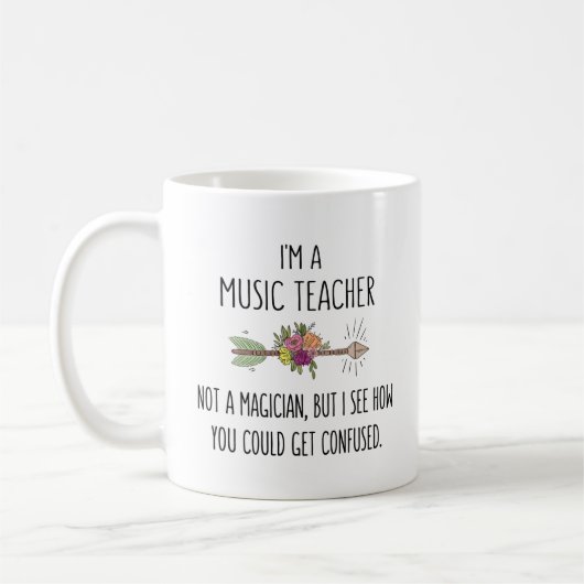 Drôle Musique Enseignant Idée Cadeau Café Mug (Gauche)