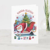 Drôle Nama Sleigh Yoga Carte de Noël (Devant)