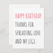 Drôle Naughty Bonne Carte d'Anniversaire pour lui (Devant / Derrière)