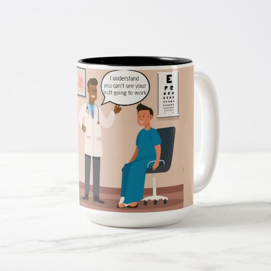 Drôle ne veux pas travailler de la Mug de café (Devant droit)
