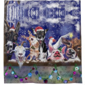 Drôle Noël Animal ferme rideau de douche (Devant)