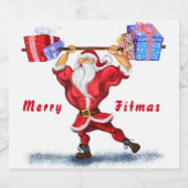 Drôle Noël bouteille Étiquette Père Noël avec cade (Étiquettes simples)