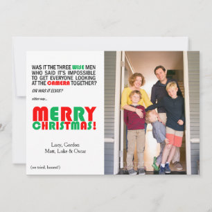 Drôle Noël Carte photo des hommes sages