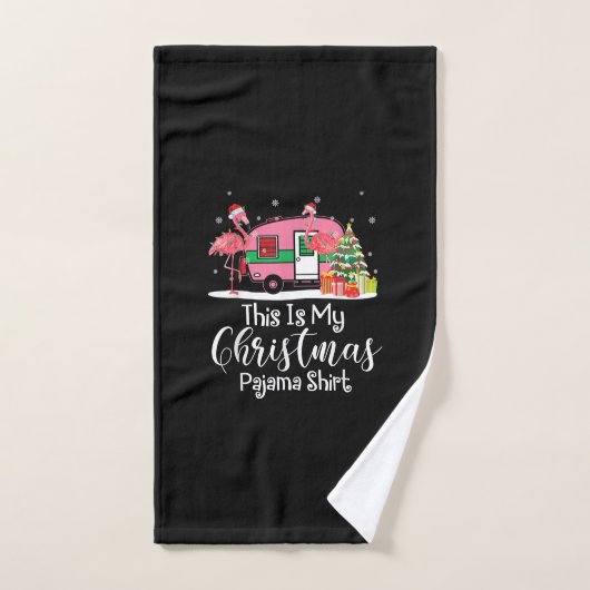 Drôle Noël Flamant rose cadeau Camper (Serviette à main)