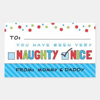 Drôle Noël Liste Naughty ou Nice Stickers Cadeau