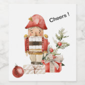 Drôle Noël Nutcracker Vin Étiquette (Étiquettes simples)