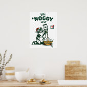 Drôle Noël Père Noël Boire du rhum Eggnog Poster (Cuisine)