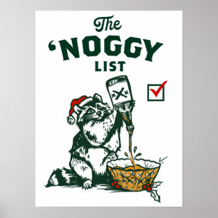 Drôle Noël Père Noël Boire du rhum Eggnog Poster