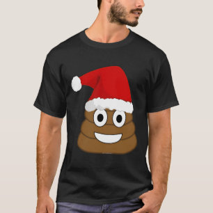Drôle Noël Poop Emoji T-Shirt Long Manche Hol