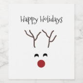Drôle Noël Reindeer Joyeux Vacances Vins Étiquette (Étiquettes simples)