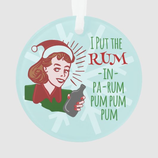 Drôle Noël Rétro Femme Boire Rum Holiday (dos)
