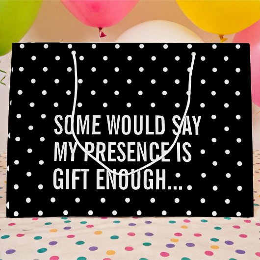 Drôle noir avec blanc Polka Dot Sac cadeau