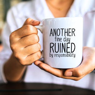 Drôle Noir + Citation Blanche Coffee Mugs