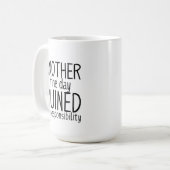 Drôle Noir + Citation Blanche Coffee Mugs (Devant gauche)