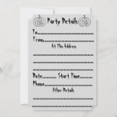 drôle noir fêté invitation de la fête halloween (Dos)