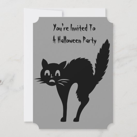 drôle noir fêté invitation de la fête halloween (Devant)