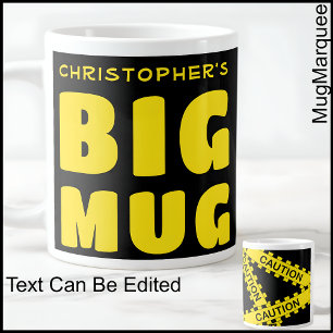 Drôle Nom personnalisé Big Mug Attention Bande 002