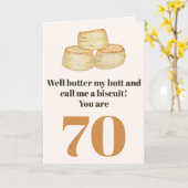 Drôle nourriture citation 70e anniversaire carte (Fleur jaune)