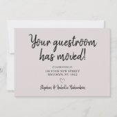 Drôle nous avons déplacé rose noir Faire-part de d (Devant)