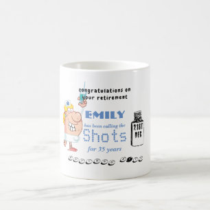 Drôle Nurse Retraite Mug Caricature personnalisée