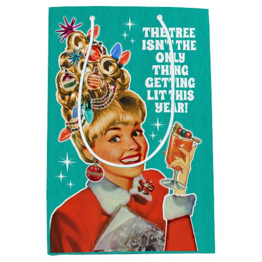 Drôle Obtenir Lit Fille Noël Sac cadeau de Noël - (Devant)