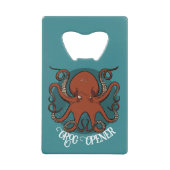 Drôle Octopus Grog Opener Red Tentacles Cartoon (Devant)