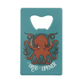 Drôle Octopus Grog Opener Red Tentacles Cartoon (Dos)