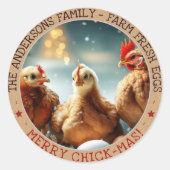 Drôle Oeuf de Noël Carton Étiquette mignons Fun Ch (Devant)