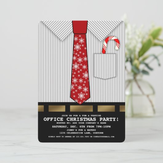 Drôle Office Noël Invitation (Debout devant)