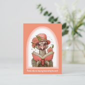 Drôle Orange Illustration Ostrich Carte Postale (Debout devant)