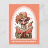 Drôle Orange Illustration Ostrich Carte Postale (Devant)