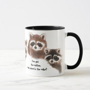 Drôle, Où est le gâteau, la Mug Raccoon, Animal