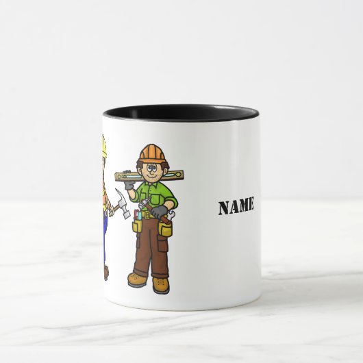 Drôle ouvriers du bâtiment nom Mug (Centre)