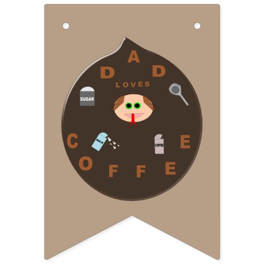 Drôle Papa Monster aime les drapeaux de Bunee Café (Deuxième drapeau)