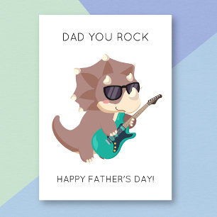 Drôle Papa Tu Rock Dinosaur Pun Carte Fête des pèr