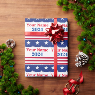Drôle Papier Cadeau Politique 2024 Drapeau América
