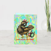 Drôle Pâques poulet et lapins carte d'invitation (Dos)