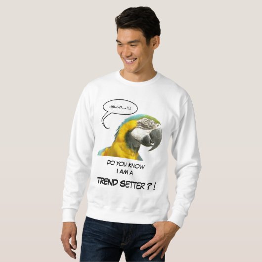 Drôle Parole Parrot Visage -Trending- Sweatshirt (Devant entier)