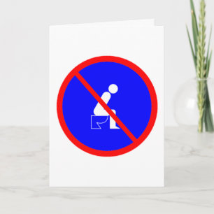 Drôle Pas Assis Sur Toilettes Signet Carte De Voeu