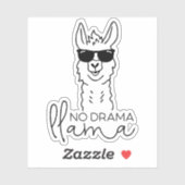 Drôle Pas Drama Cool Sticker Llama (Feuille)