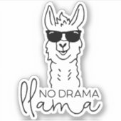 Drôle Pas Drama Cool Sticker Llama (Devant)