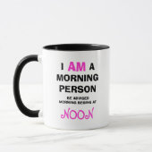Drôle pas un Morning Person Mug (Gauche)